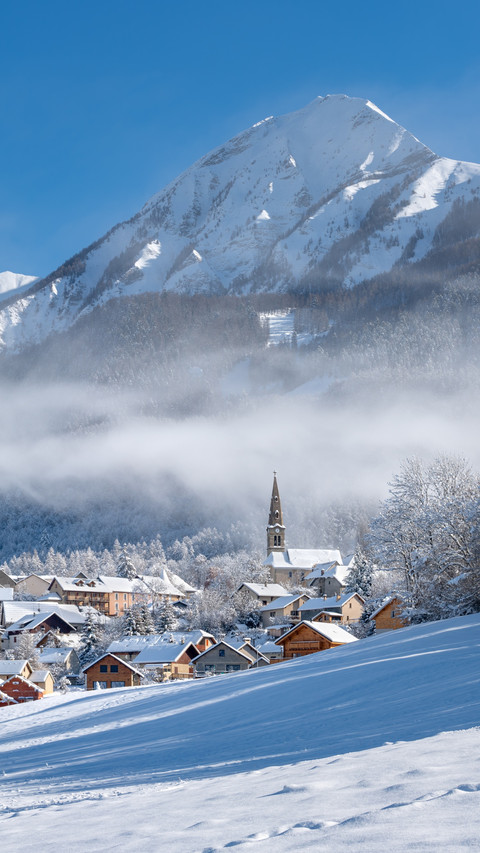 Serene Snowy Hamlet, A Winter Haven of Peace preview