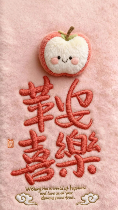 毛茸茸文字好运壁纸-锐景创意 preview