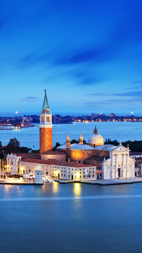 View of San Giorgio Maggiore Church at sunset in Venice preview