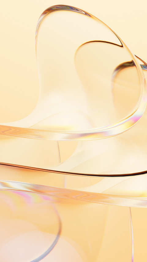 Golden transparent glass curved surface preview