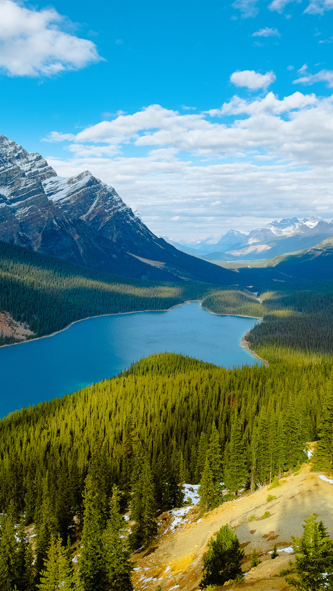 The snowcapped mountain scenery of lake peto preview