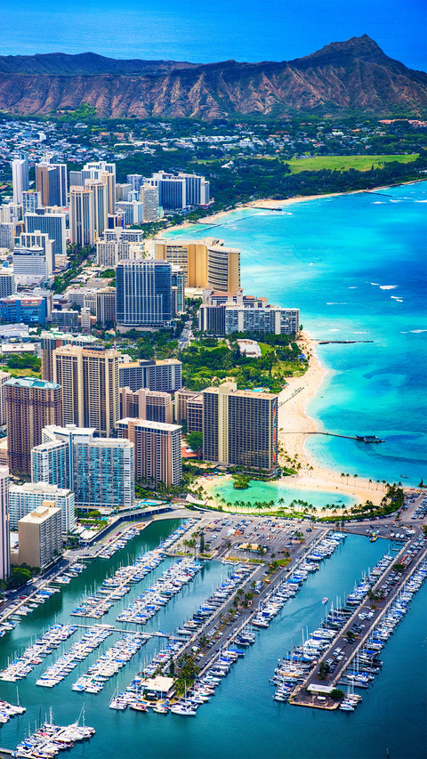 Honolulu hawaii aerial preview