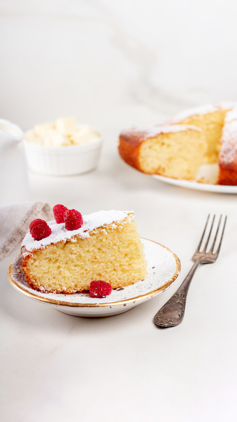 Semolina cake on a white plate preview