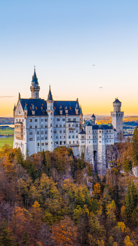 Neuschwanstein Castle in Germany at sunset preview
