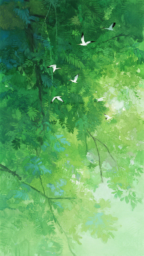 绿色国风绘画-锐景创意 preview