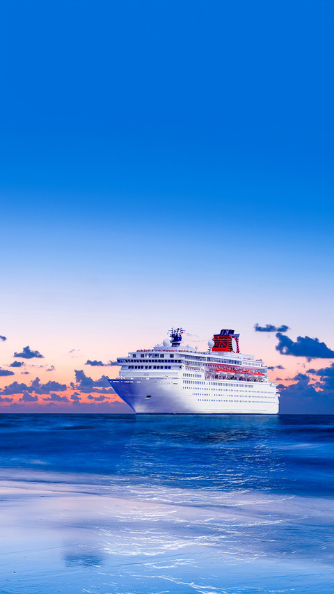 Big cruise liner in Mediterranean sea preview