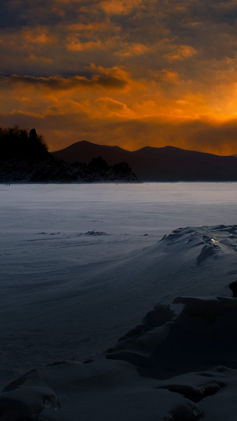 Evening on the frozen lake preview