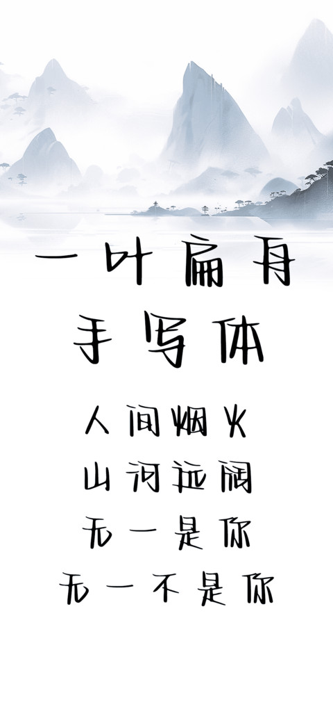 一叶扁舟手写体 preview