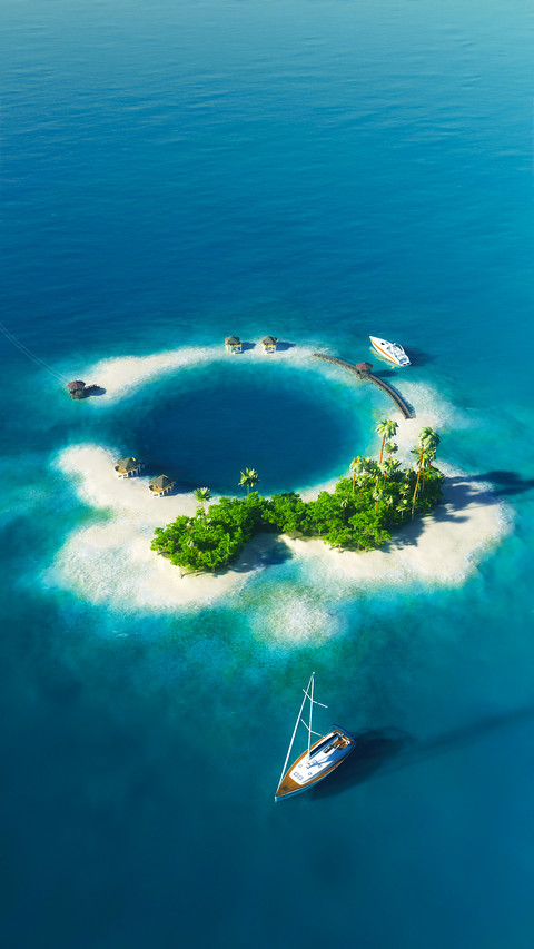 Summer Paradise Tropical Private Island with Palm Trees preview