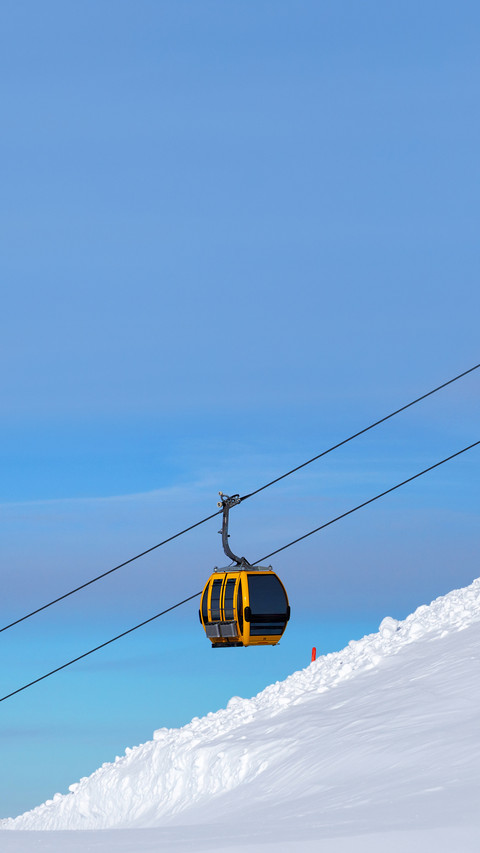 Ski resort.  Cabin of ski-lift in the ski resort preview