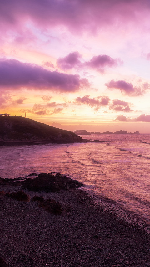 The beach at sunset before the typhoon arrives preview