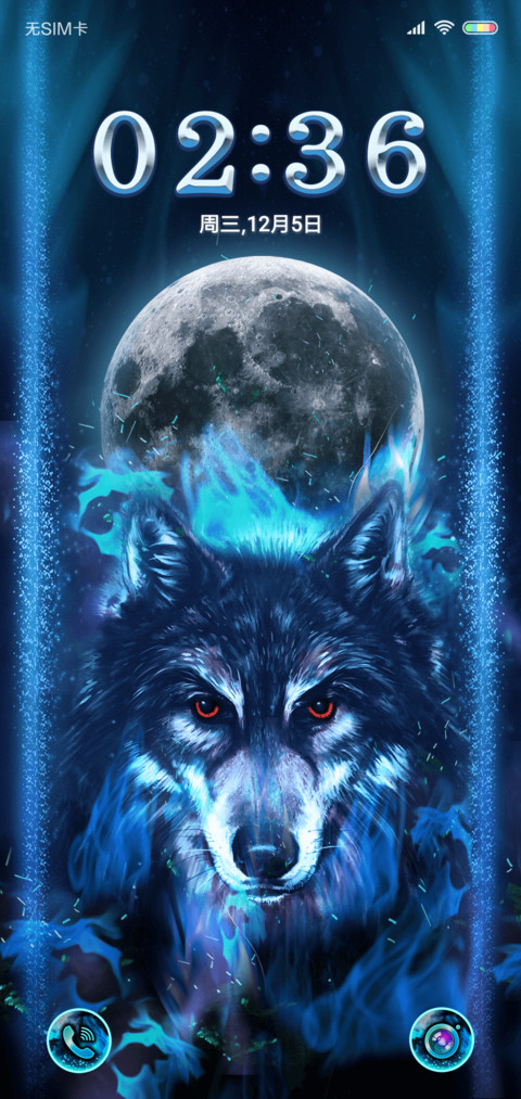 Blue neon wolf preview