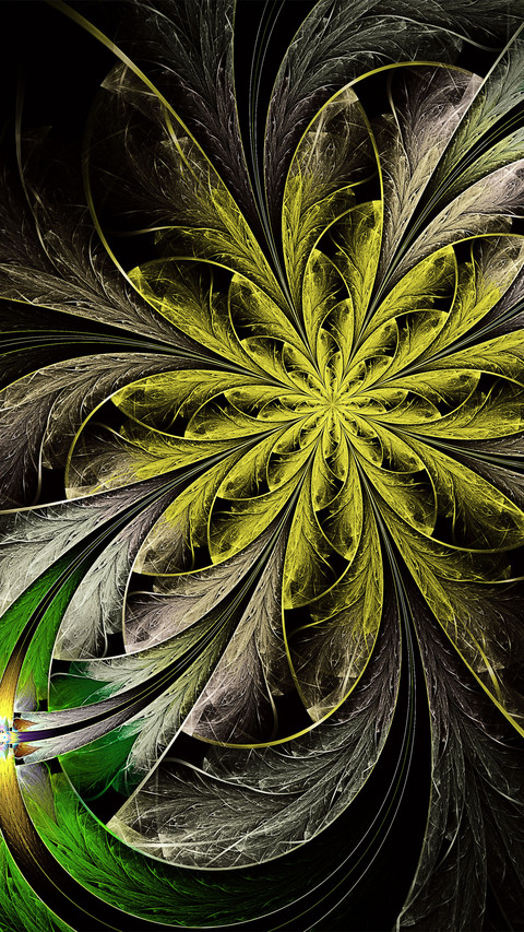 Flowershaped yellowishgreen pattern preview