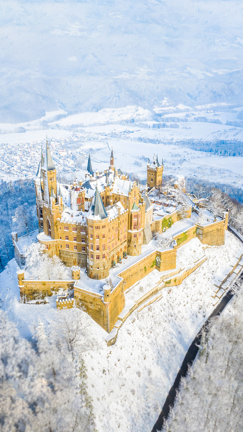Aerial view of the Castle Hohenzollern in Germany preview