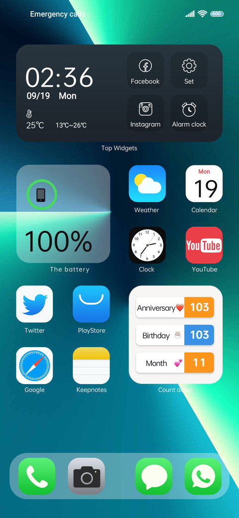 Extreme OS widget preview