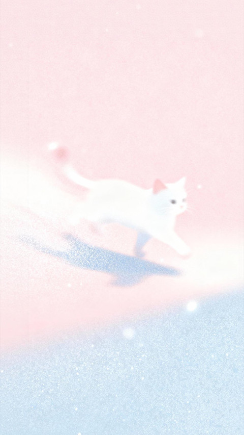 粉蓝渐变里的猫影微光 preview