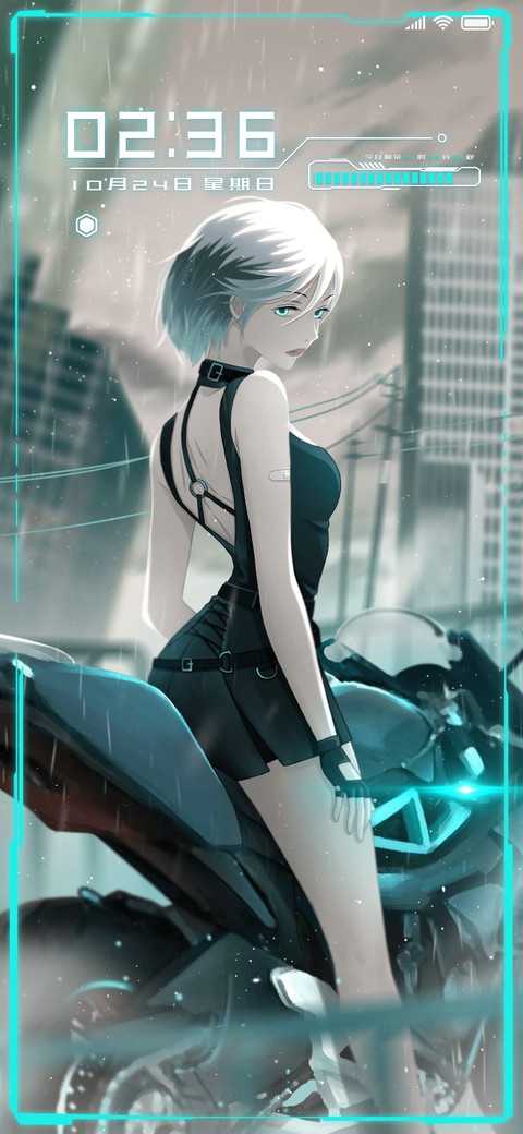 赛博科技机车女孩 preview