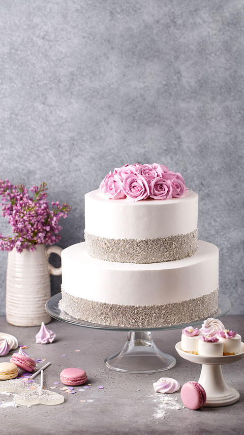Tiered cake for wedding or birthday preview