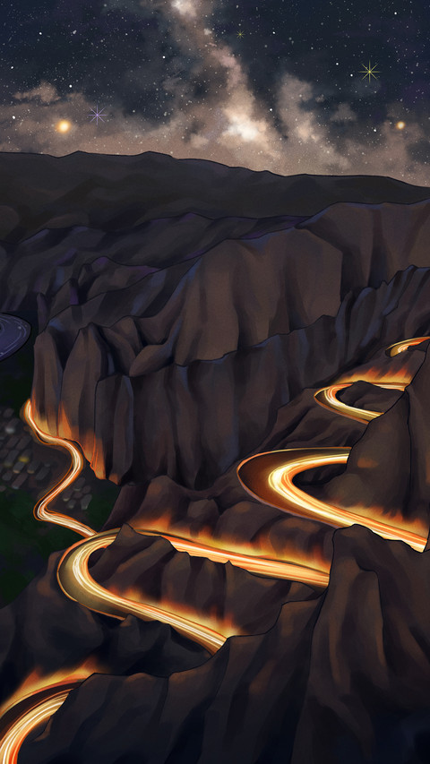 The Night Scene of the Yellow River Stone Forest preview