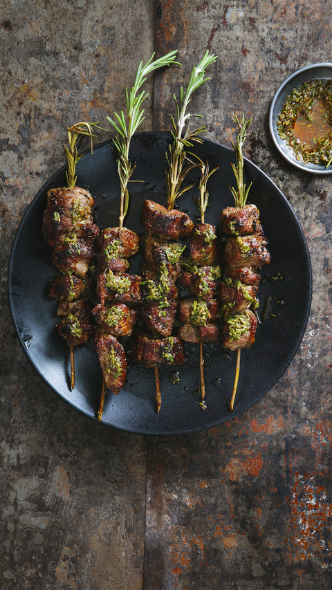 Grilled rosemary pork skewers preview