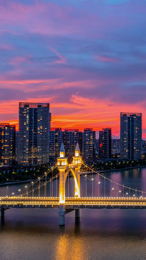 Sunset at Baishibridge, Zhuhai, Guangdong, China preview