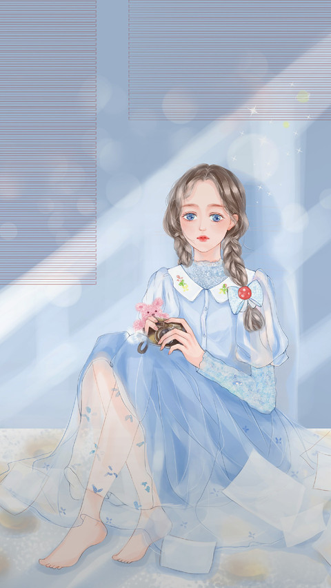 The Girl is Sitting on The Ground With A Camera preview