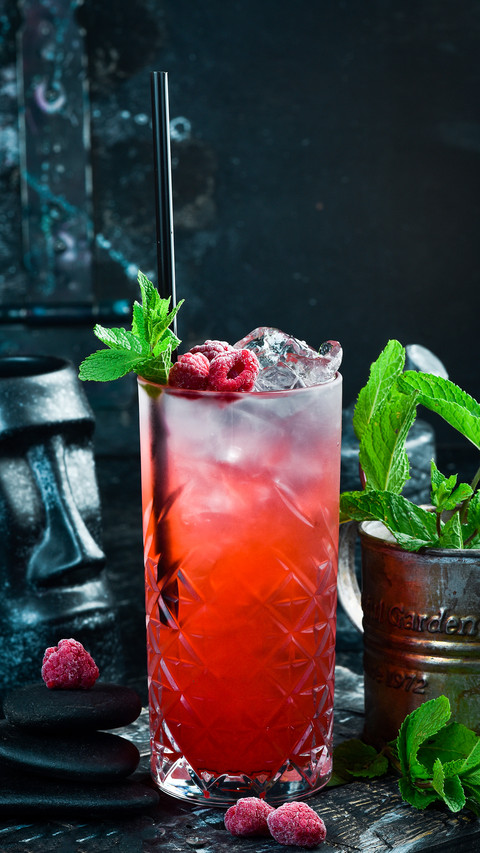 A cooling drink. Raspberry lemonade with tonic preview