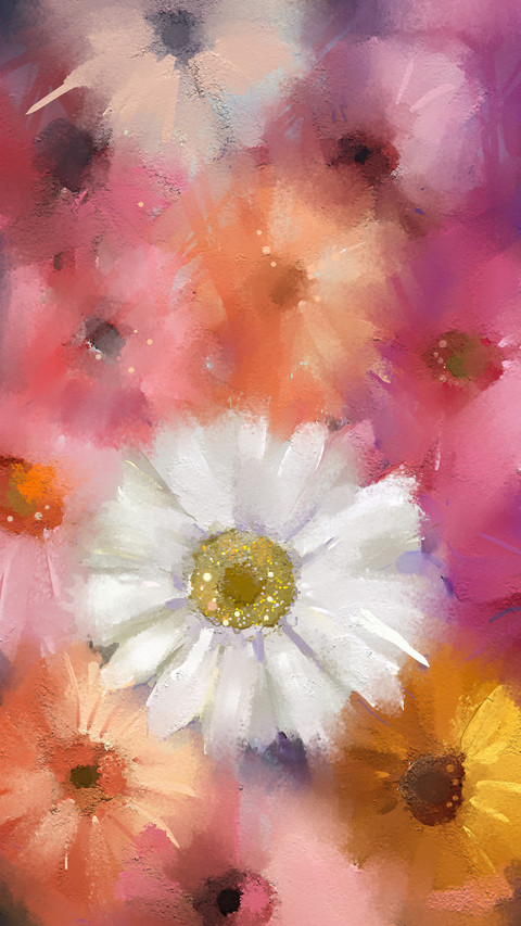 Flowers in spring oil painting colors preview
