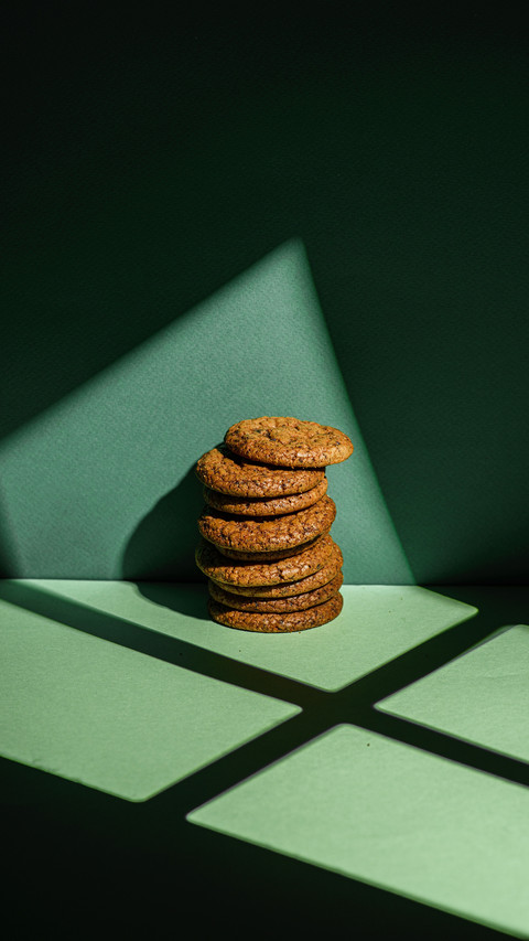 Cookies with chocolate stack in the style of minimalism preview