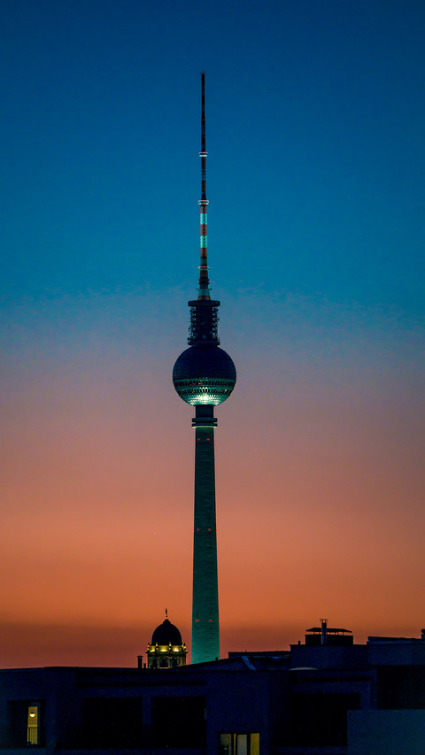 Berlin Alexanderplatz TV tower at dusk preview