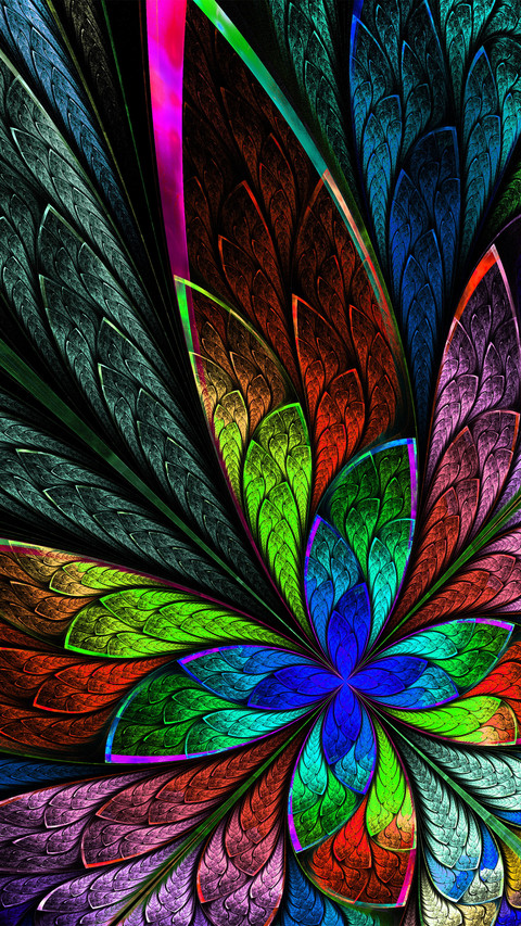 Colorful fractal flowers preview