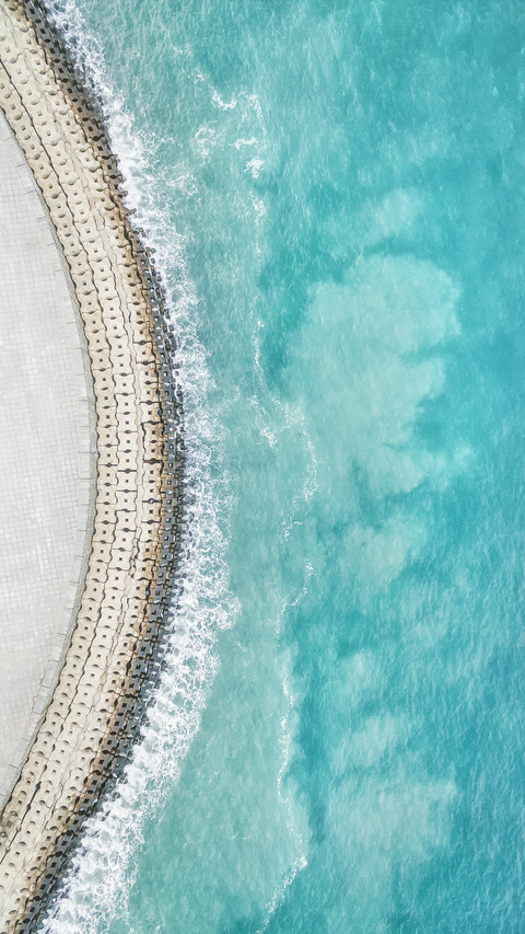 Aerial view of dalians coastline in blue preview