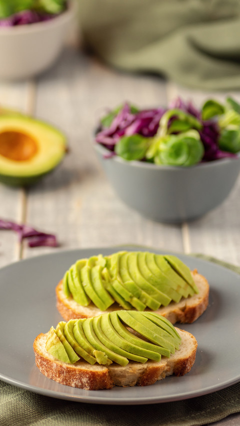 Avocado salad. Red cabbage salad preview