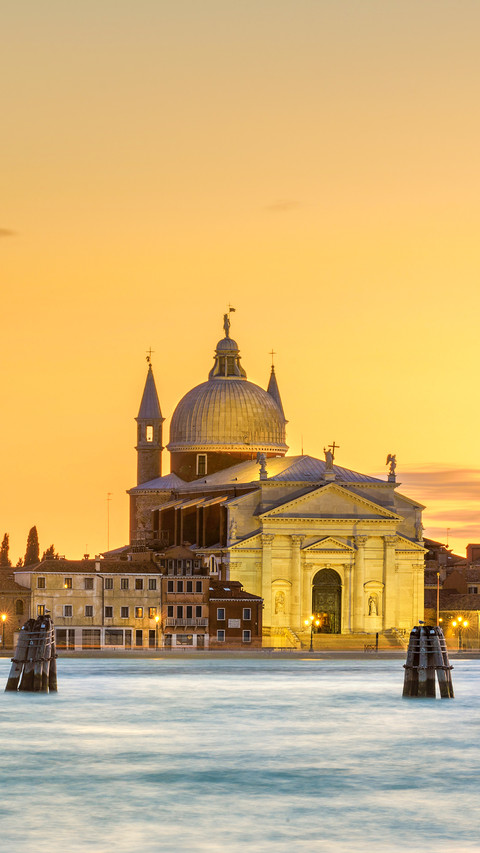 View of the island Guidecco at sunset. Venezia, Italy preview