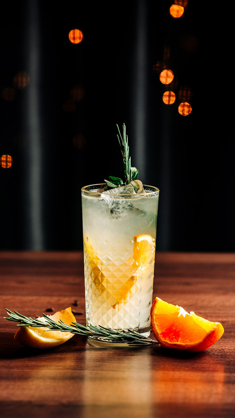 Cocktails on a wooden table preview
