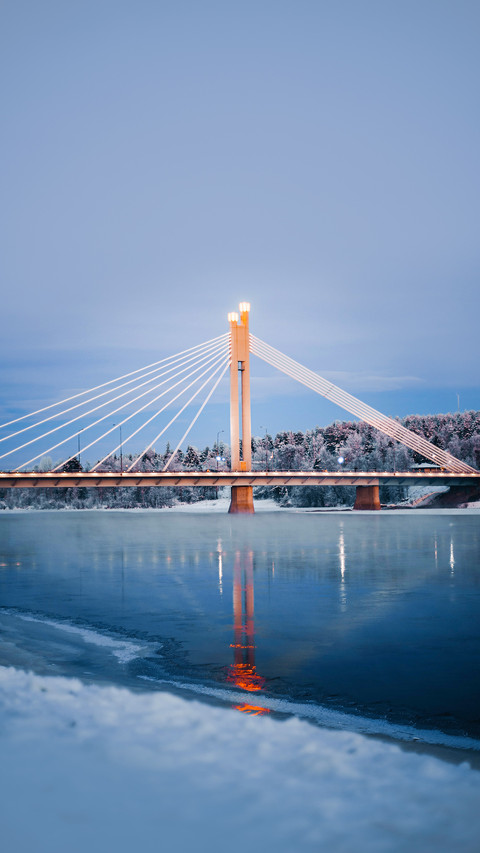 The Bridge over the Freezing River in Rovaniemi preview