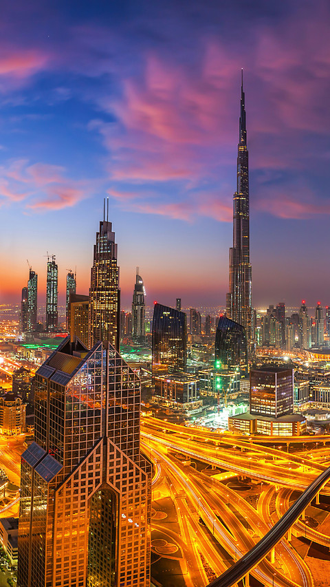 Night View of The City With Tall Buildings preview