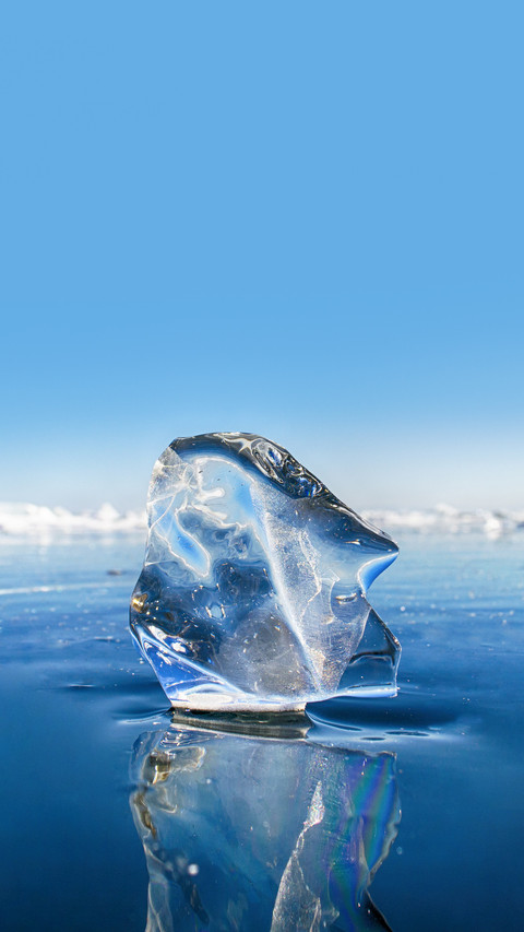 Transparent Ice Block at Frozen Surface preview