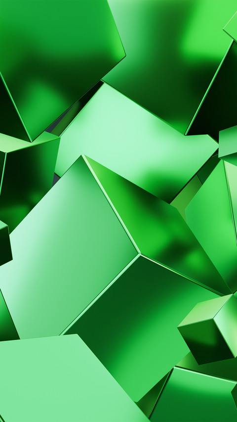 Green metal cube preview