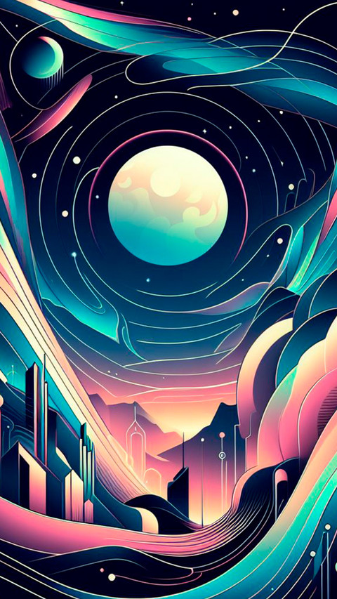 abstract colorfull IA planet preview