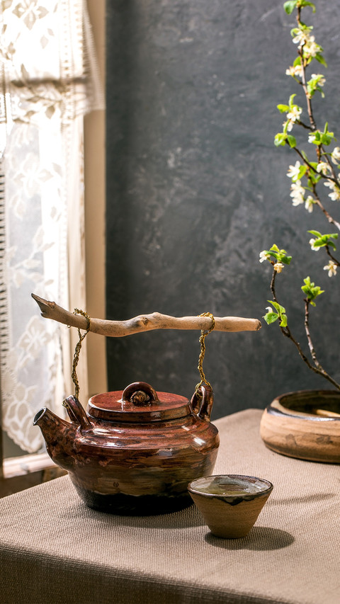 Craft japanese style handmade ceramic teapot kettle preview