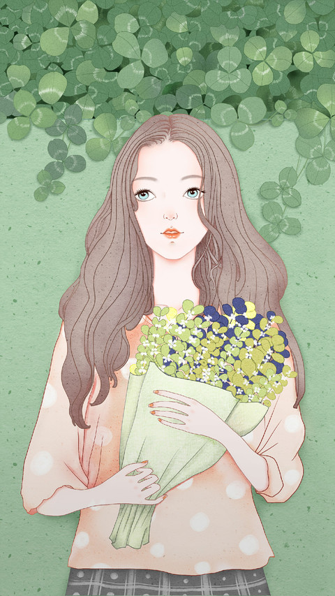 Beautiful Girl Holding Flowers preview