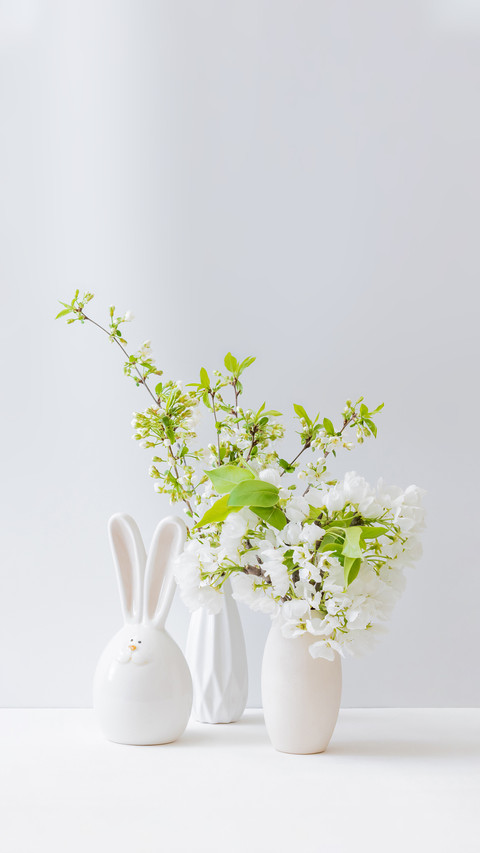 Spring Flowers in a Vase on a Light Background preview