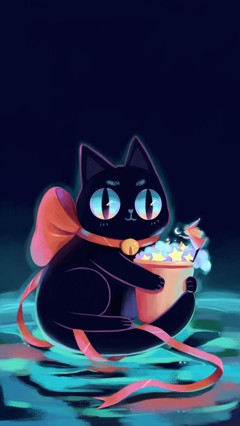Elf cat giving stars preview