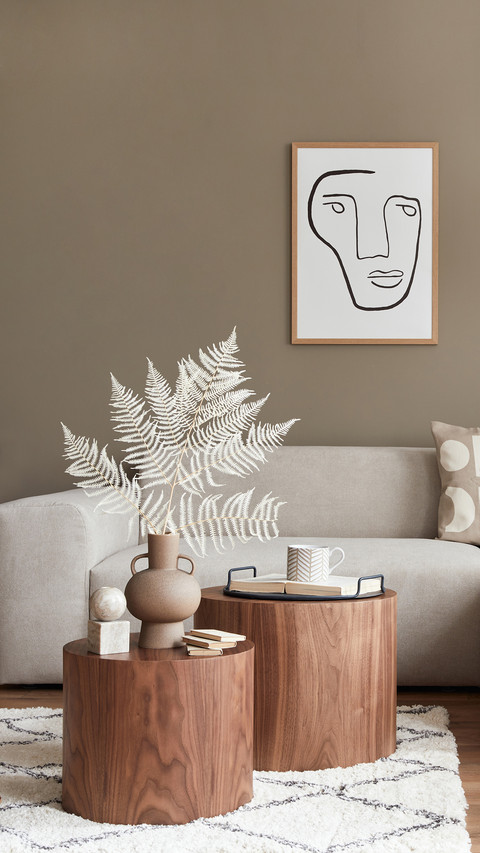 Stylish Living Room with Modern Neutral Sofa, Furniture preview