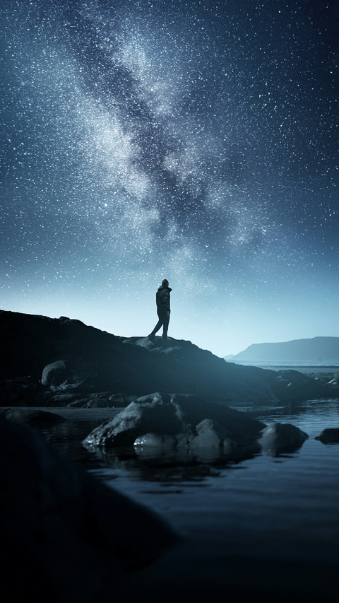 Man Standing Alone Under The Stars preview