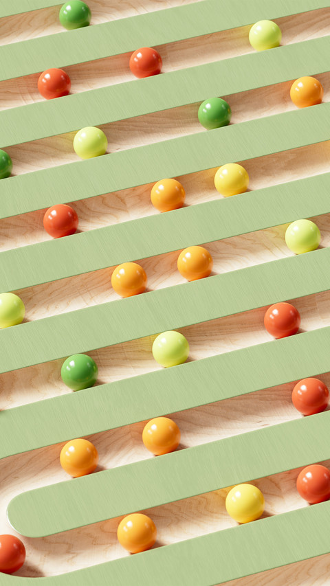 Colorful small balls with a green background preview
