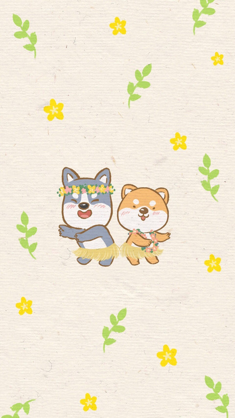 可爱卡通柯基犬手绘图片壁纸 preview