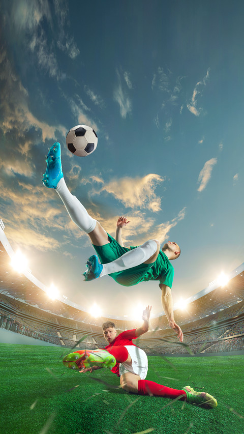 Soccer athletes during game preview