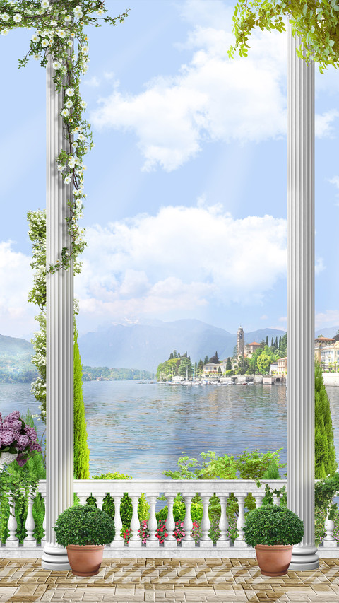 Beautiful landscape oil painting preview